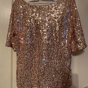 Sequin top rose gold color